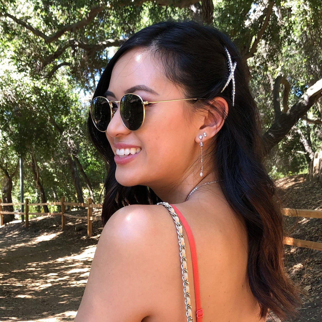 Check or X Rhinestone Hair Clips - Now in Gold and Silver! - The Songbird Collection 