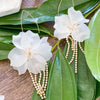 Penelope Flower & Rhinestone Tassel Earrings - LAST CHANCE-Earrings-The Songbird Collection