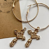 Baroque Cross Hoop Earrings - RESTOCKED! - The Songbird Collection 