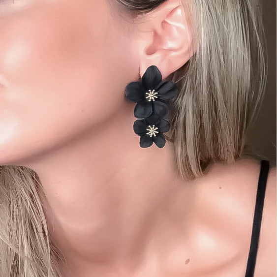 Hibiscus Flower Drop Earrings - 16 Colors LOW STOCK!! - The Songbird Collection 