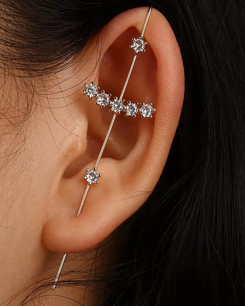 Crystal Bliss Ear Hook / Ear Cuff-Earrings-The Songbird Collection