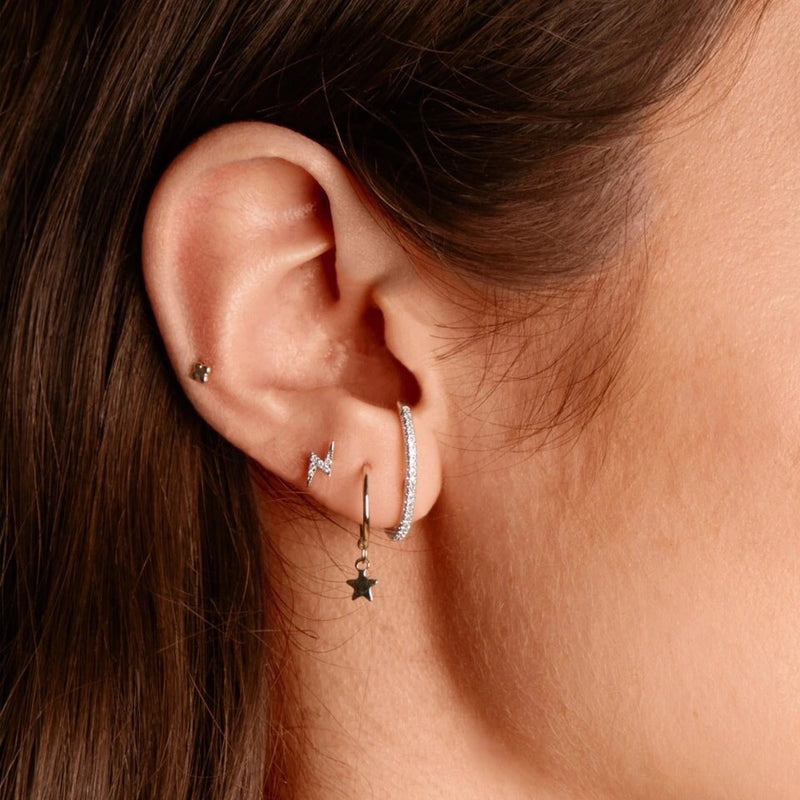 Layla Earlobe Hugger Earrings 925 Sterling Silver - The Songbird Collection 