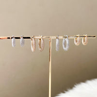 Ella Crystal Studded Hoop Earrings-Earrings-The Songbird Collection