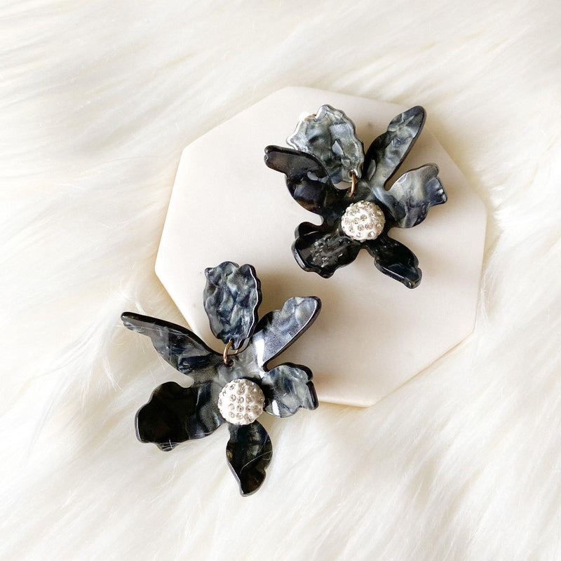 Rue Flower Clip-On Earrings - The Songbird Collection 