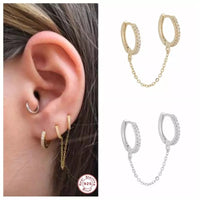 Dua Lipa Chain Link Huggies Earring-Earrings-The Songbird Collection