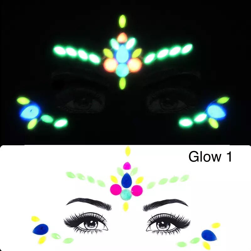 Glow in the Dark Face Gems - 14 NEW Designs for 2020! - The Songbird Collection 