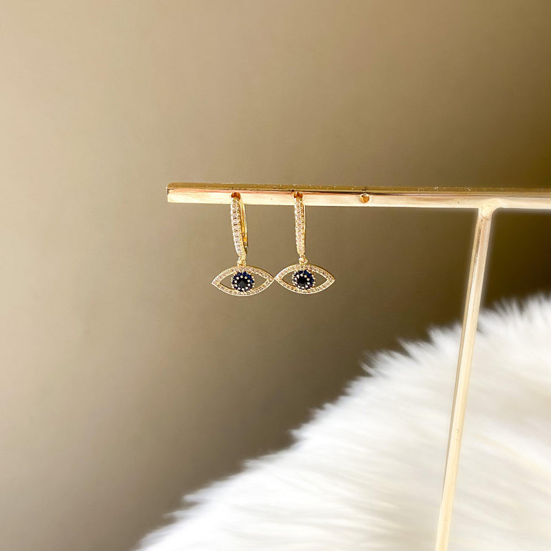 Blue Eye Huggies-Earrings-The Songbird Collection