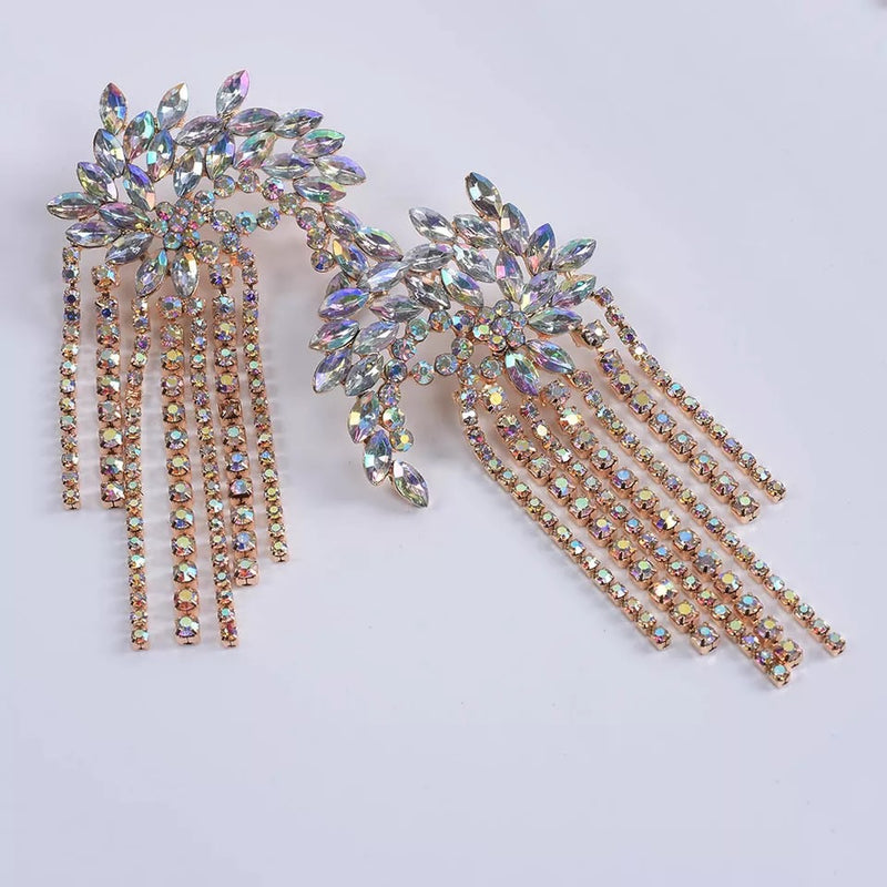 Fireworks Rhinestone Tassel Earrings - 2 Color Choices! - The Songbird Collection 