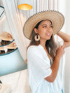 St. Tropez Statement Earrings - Brown & White! LOW STOCK! - The Songbird Collection 