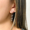 Bebe Bejeweled Chain Link Huggie Earring - 925 Sterling Silver-Earrings-The Songbird Collection