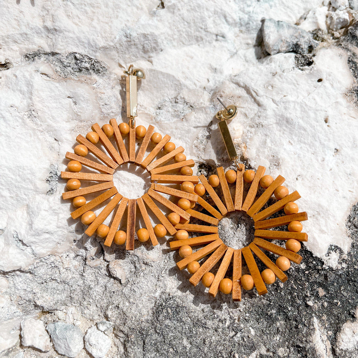 Playa Rica Wooden Statement Earrings - The Songbird Collection 