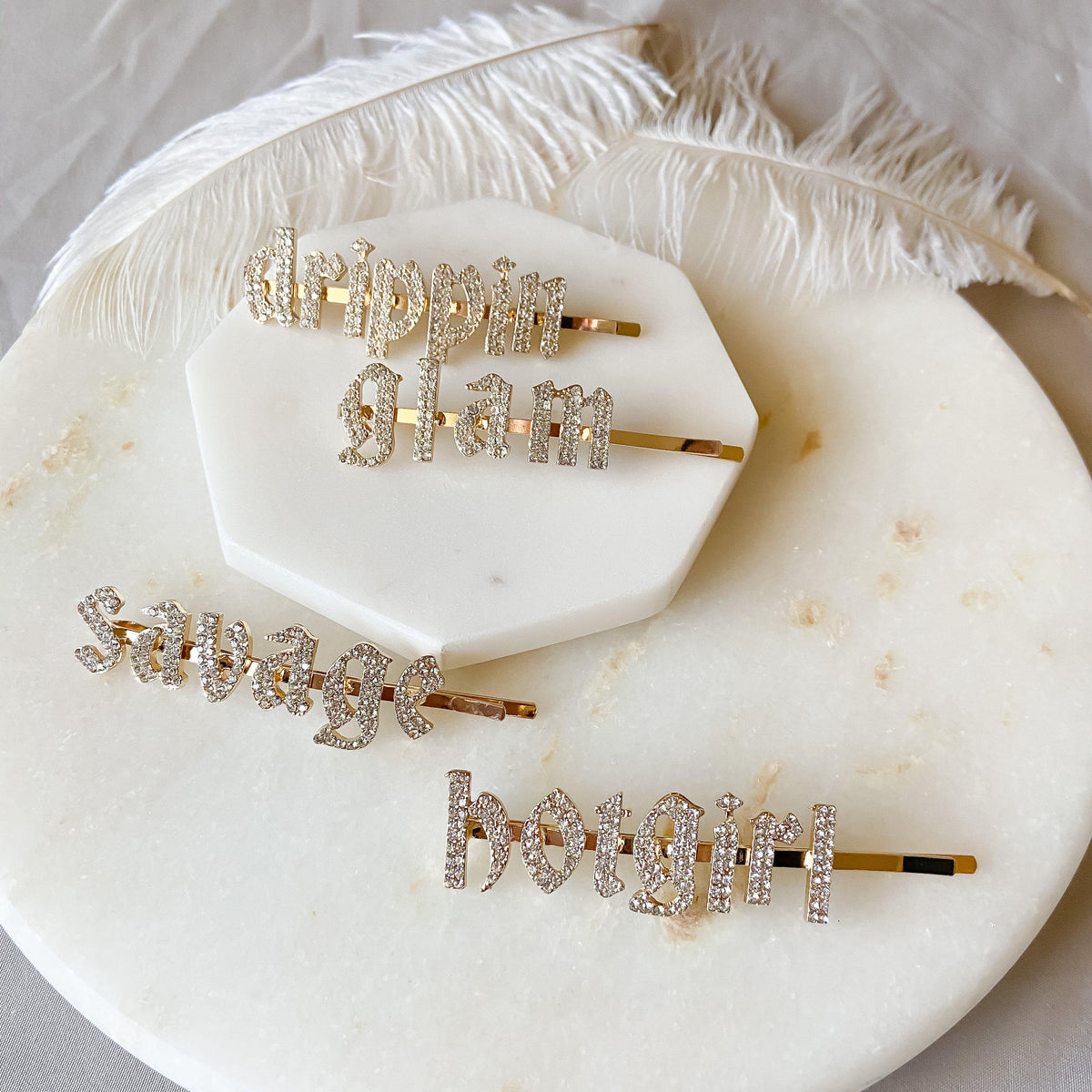 Zodiac Signs + Drippin Glam Savage Hotgirl Rhinestone Hair Pins - The Songbird Collection 