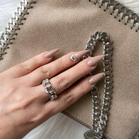 Chévere Chunky Chain Ring - 925 Sterling Silver-Rings-The Songbird Collection