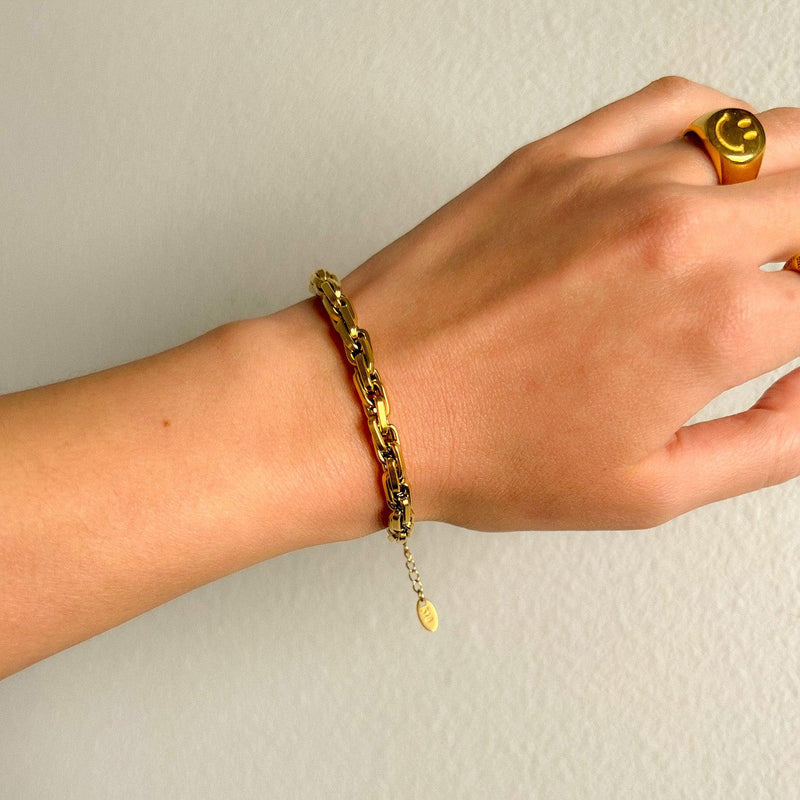 Kassia Block Chain Bracelet-Bracelets-The Songbird Collection