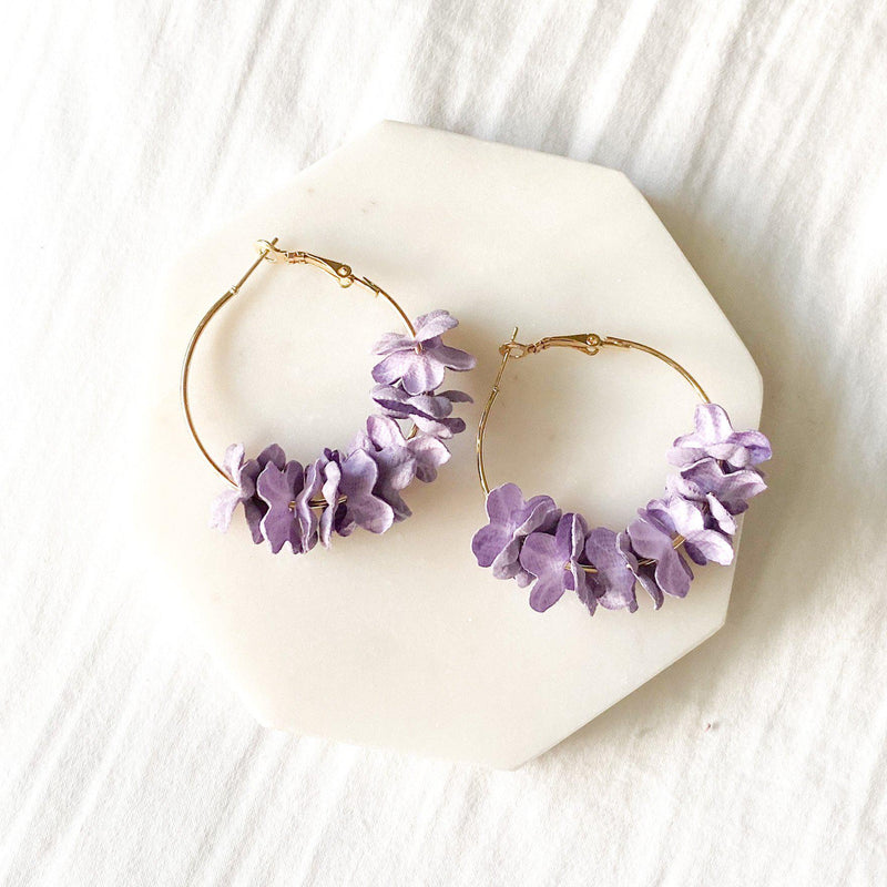 Anielle flower hoops Earrings - 4 Colors SELLING OUT!! - The Songbird Collection 