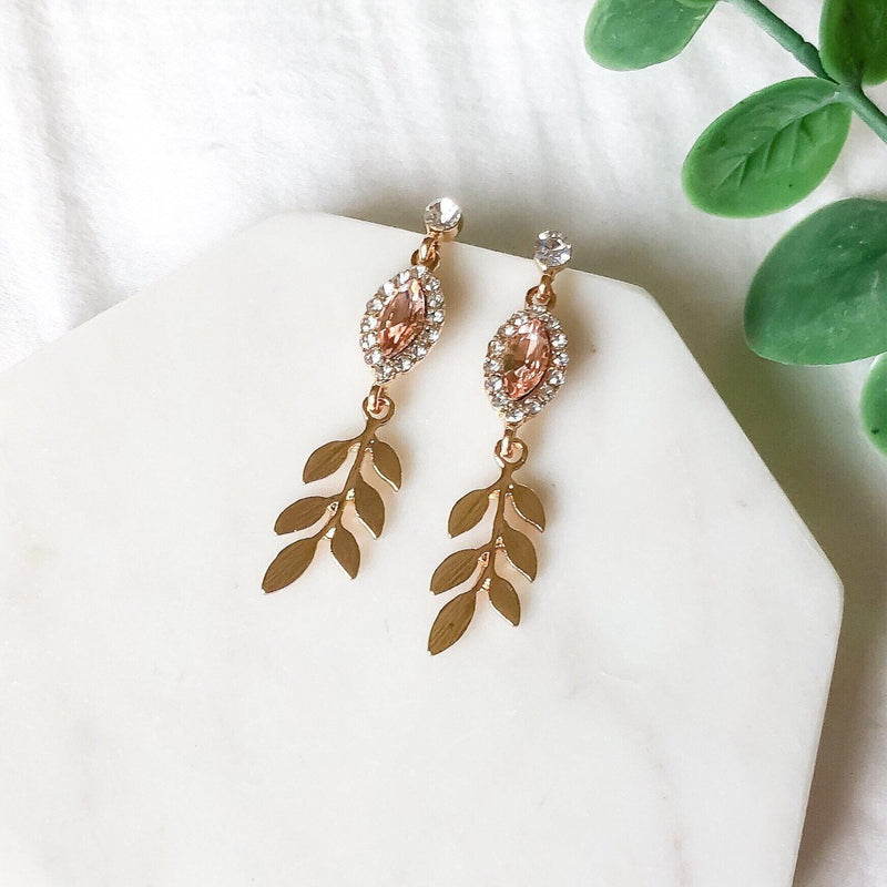 Amber Leaf Earrings - The Songbird Collection 