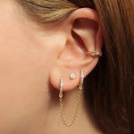 Dua Lipa Chain Link Huggies Earring-Earrings-The Songbird Collection