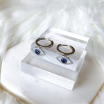 Blue Eye Huggies-Earrings-The Songbird Collection