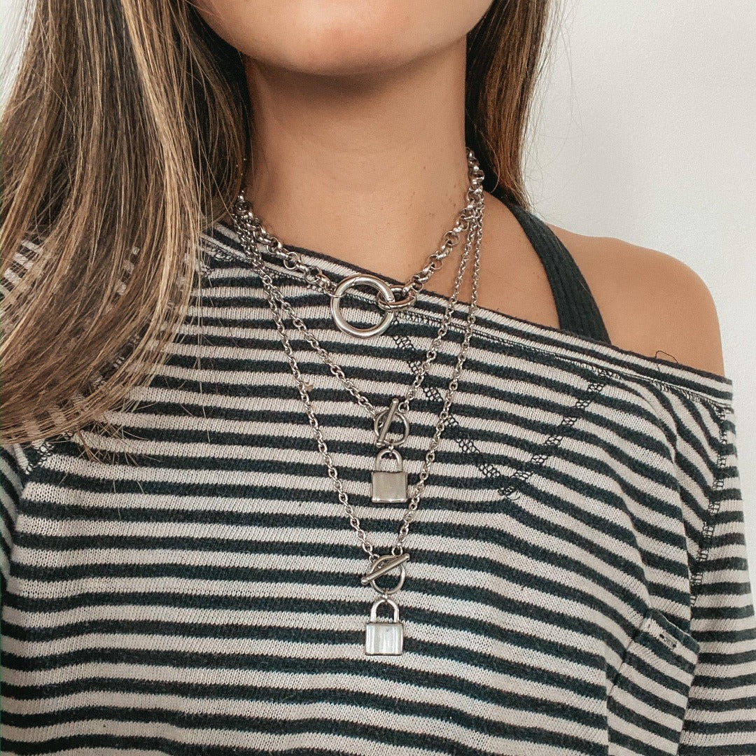 Locked 🔒 Chain Necklace - 2 Styles in Stainless Steel! LOW STOCK!! - The Songbird Collection 