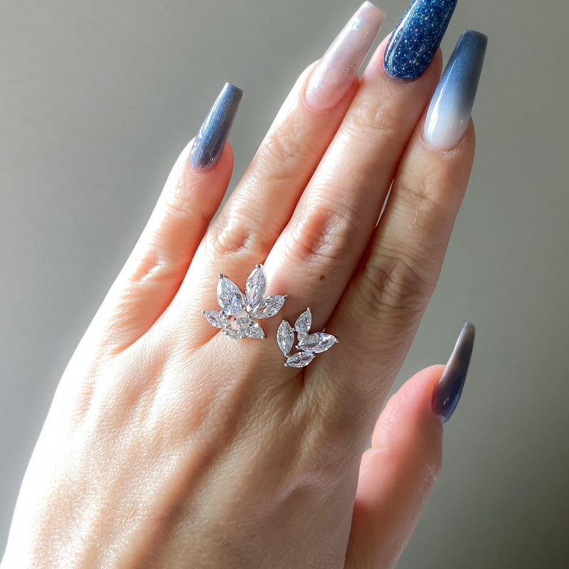 Radiance Open Petal Ring-Rings-The Songbird Collection