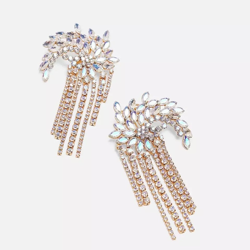 Fireworks Rhinestone Tassel Earrings - 2 Color Choices! - The Songbird Collection 