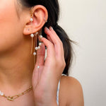 Chandelier Pearls Ear Cuff-Earrings-The Songbird Collection