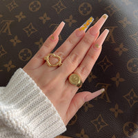 Be Happy Signet Ring-Rings-The Songbird Collection