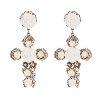 Cruz con Rosas Cross Earrings - LOW STOCK!! - The Songbird Collection 