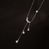 Moonbeam & Star Drop 925 Sterling Silver Necklace-Necklaces-The Songbird Collection