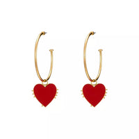 Red Heart Hoop Earrings - 2 Styles! - The Songbird Collection 