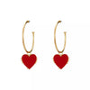 Red Heart Hoop Earrings - 2 Styles! - The Songbird Collection 