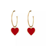 Red Heart Hoop Earrings - 2 Styles! - The Songbird Collection 