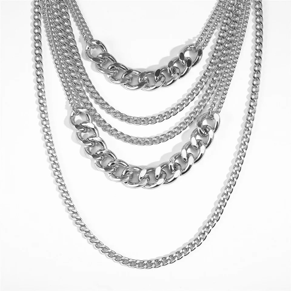 Chévere Layered Chain Necklace-Necklaces-The Songbird Collection