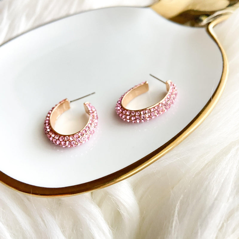 Stella Oblong Rhinestone Studded Earrings - LAST CHANCE / FINAL SALE-Earrings-The Songbird Collection
