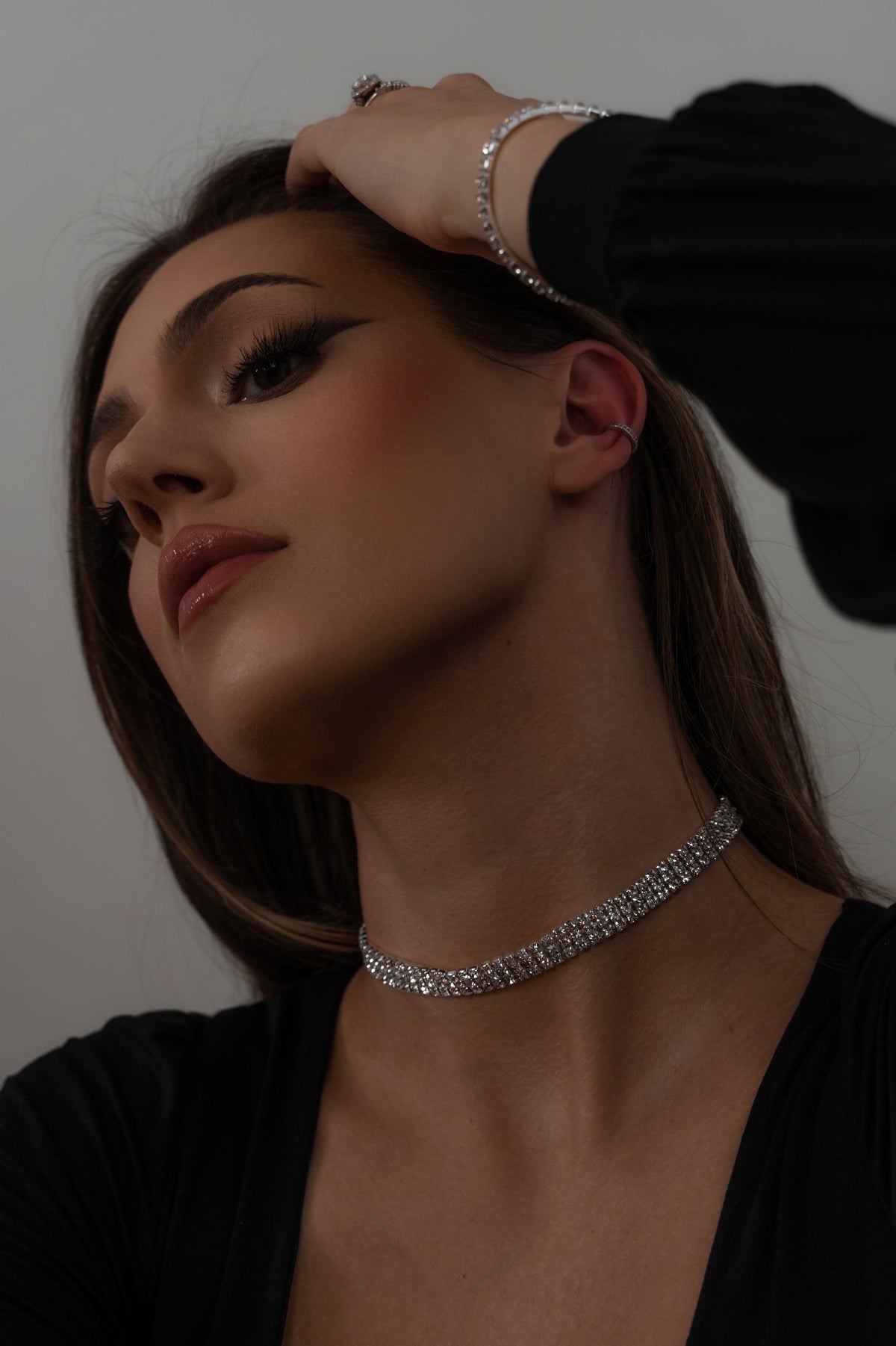 Reina Rhinestone Choker - 4 Sizes-Necklaces-The Songbird Collection