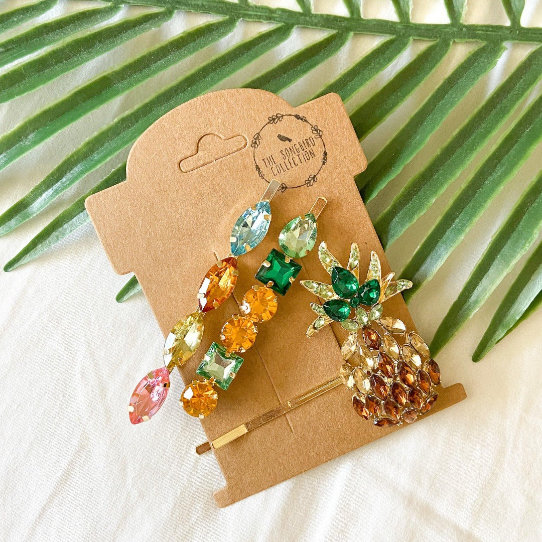 Pineapple 🍍 Glitz Hair Pin Set - 11 LEFT!! - The Songbird Collection 