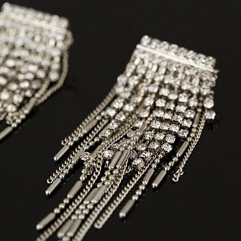 Paris Rhinestone Tassel Earrings - The Songbird Collection 