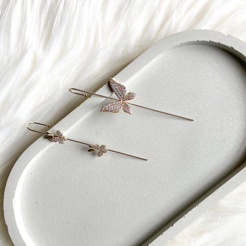 Mariposa Butterfly Ear Hook / Ear Cuff - 2 Styles-Earrings-The Songbird Collection