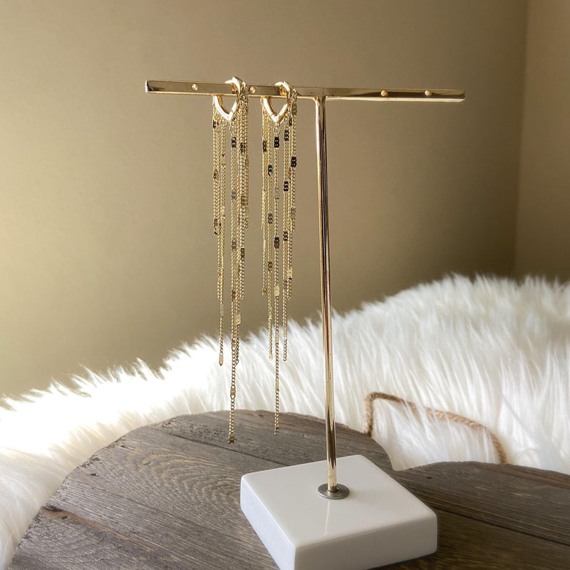 Chainfall Duster Earrings-Earrings-The Songbird Collection