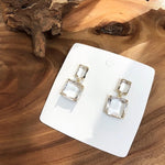 Squared Glass Gem Earrings - Now in SILVER too! - The Songbird Collection 