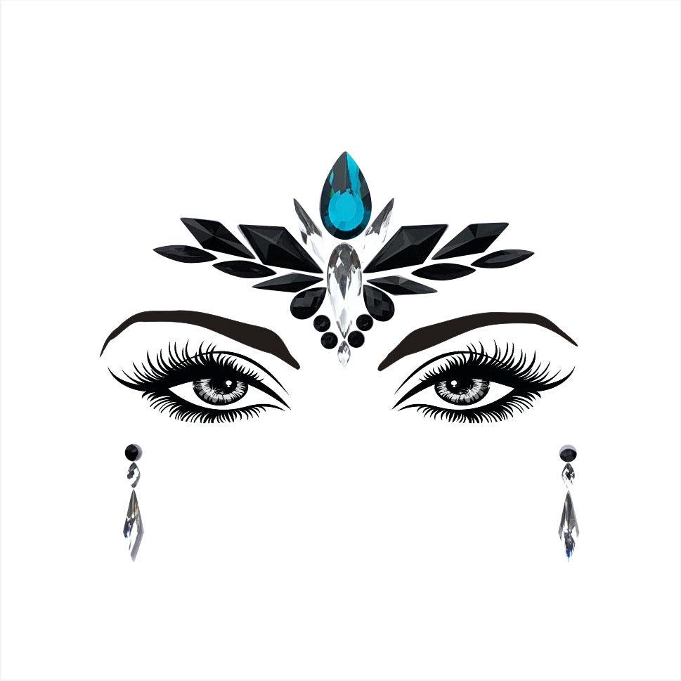 Black with Teal Gem