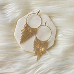 RiRi Rhinestone Hoop + Tassel Earrings - The Songbird Collection 