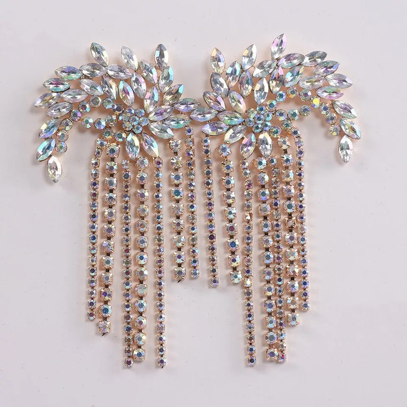 Fireworks Rhinestone Tassel Earrings - 2 Color Choices! - The Songbird Collection 