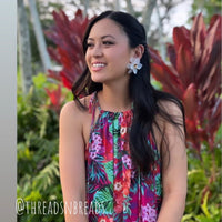 Dahlia Frosted Floral Earrings - 6 COLORS!