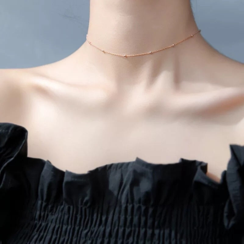 Satellite Beads 925 Sterling Silver Choker - The Songbird Collection 