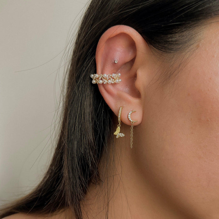 Cerise Pearly Ear Cuff - 3 Styles-Earrings-The Songbird Collection