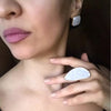 Pearlescent Ivory Statement Ring - 9 LEFT! - The Songbird Collection 