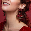 Cruz con Rosas Cross Earrings-Earrings-The Songbird Collection