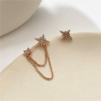 Star Chained Asymmetric Stud Earrings - 9 LEFT! - The Songbird Collection 