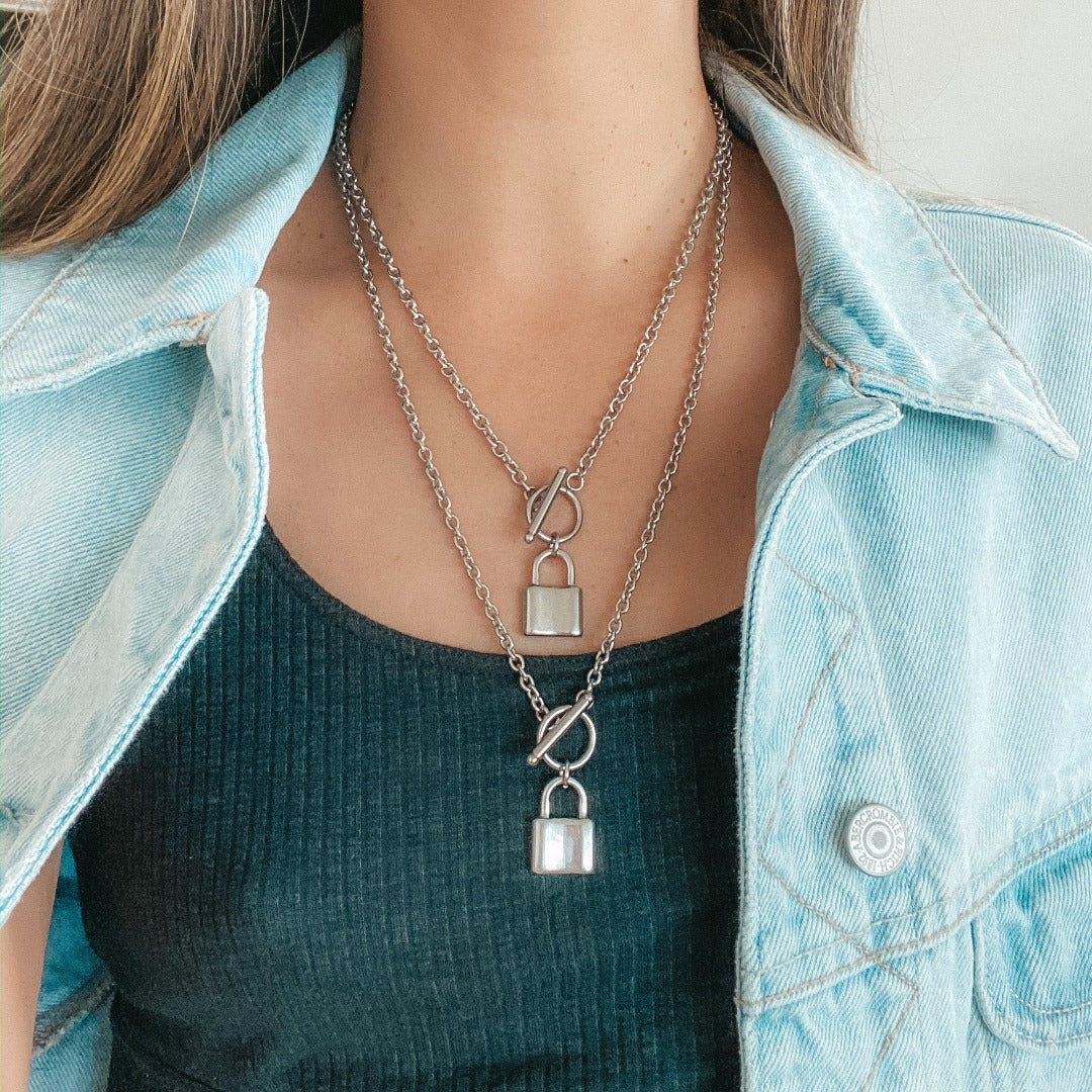 Locked 🔒 Chain Necklace - 2 Styles in Stainless Steel! LOW STOCK!! - The Songbird Collection 